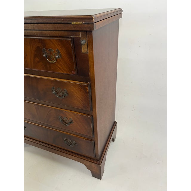 Mahogany Chest of Drawers with Hidden Writing Desk from Burton Reproductions, England, 1970s For Sale - Image 9 of 13
