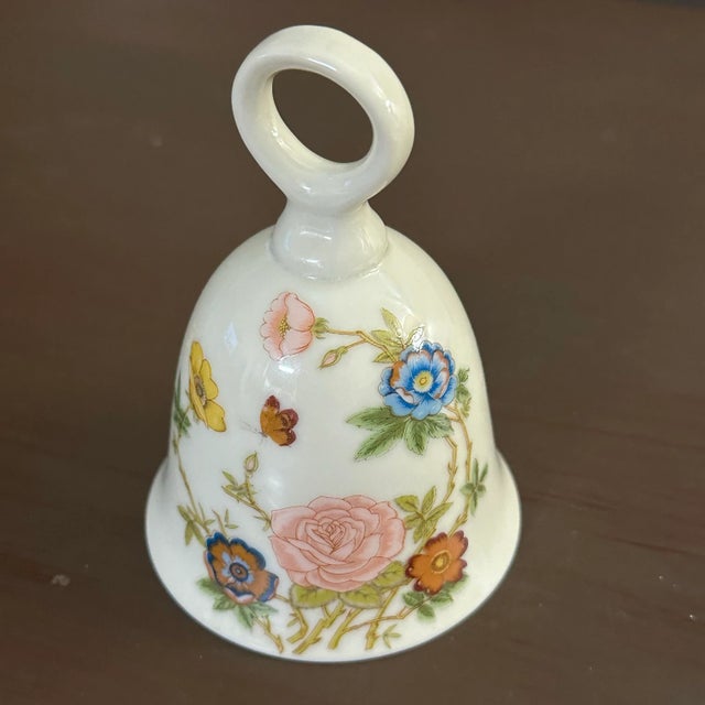 Vintage 1900s Floral & Butterfly Porcelain Bell For Sale - Image 4 of 10