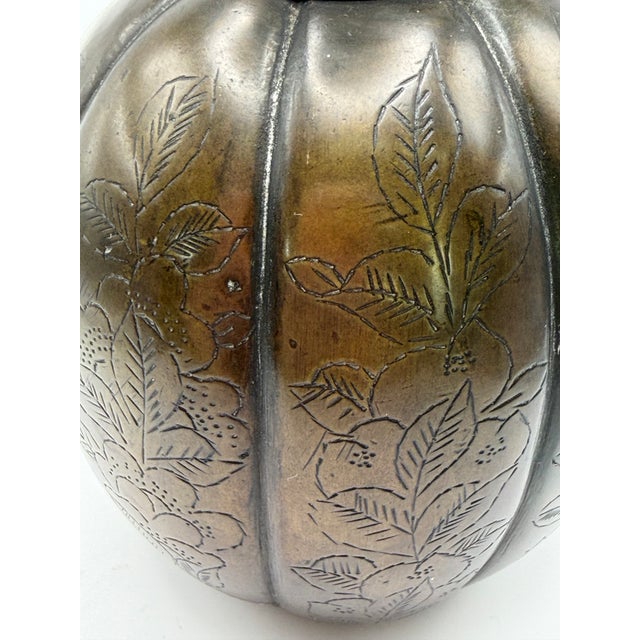 Metal Antique Chinese Copper Tea Caddy For Sale - Image 7 of 12