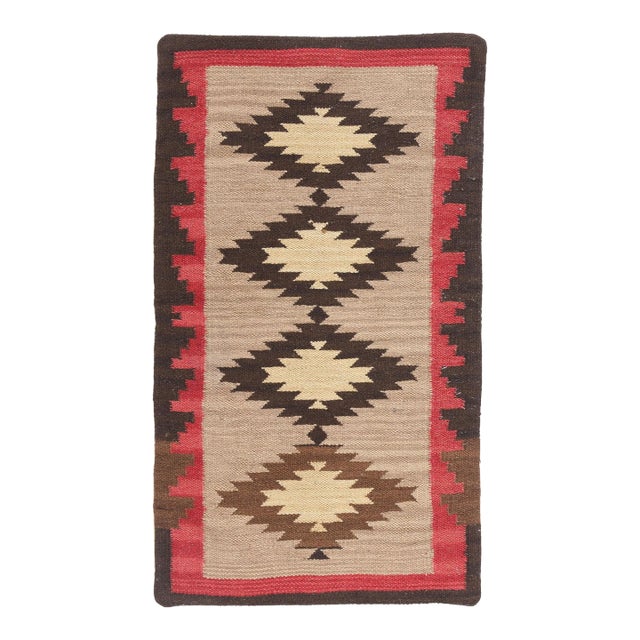 Antique Transitional Navajo-Style Kilim Rug - 01'09 X 03'00 For Sale
