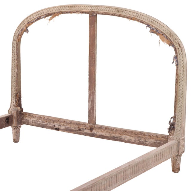 1900 - 1909 French Carved and Painted Full Size Bed, C. 1900 For Sale - Image 5 of 8