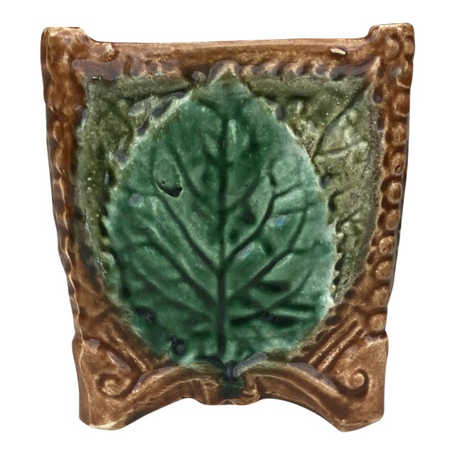 French Majolica Cache Pot Onnaing, Circa 1890 For Sale