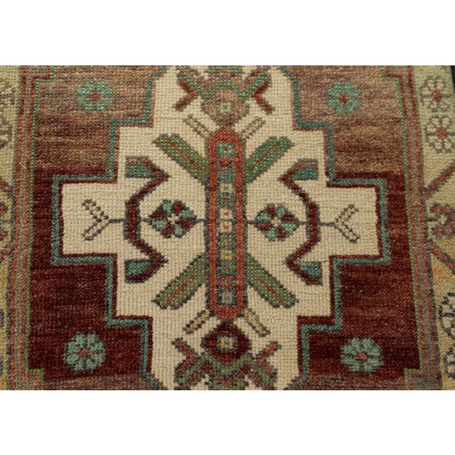 Turkish Mini Rug Oriental Hand Knotted Vintage Rug 1'8" x 3'3" #21187 For Sale - Image 4 of 8