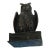 Original Bronze Owl Glass Eyes Sitting Atop a Book Austria Late 19th Century For Sale