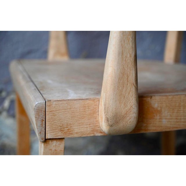 Beige Patinated Wood Desk Chair, France, 1950 For Sale - Image 8 of 13