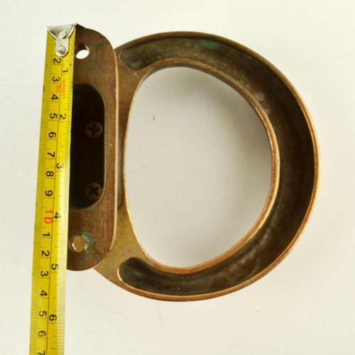 Double Round Brutalist Door Handles in Bronze, 1970s, Set of 4 For Sale - Image 9 of 13