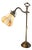 Vintage Adjustable Desk Lamp with Marbled Opaline Shade and Brass, 1920 For Sale