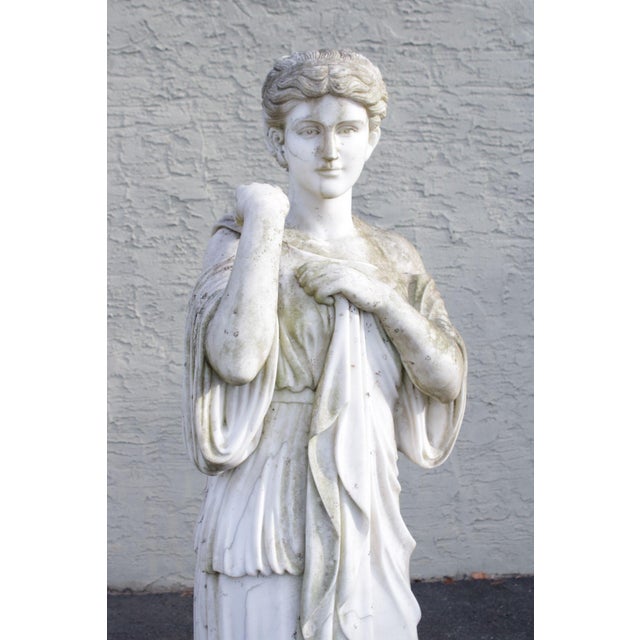 Antique Classical Style Diana Of Gabii Marble Garden Statue For Sale - Image 4 of 12