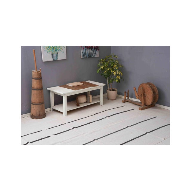 Vintage Striped Hemp Kilim Rug - 6`1" X 10`4" For Sale - Image 4 of 6