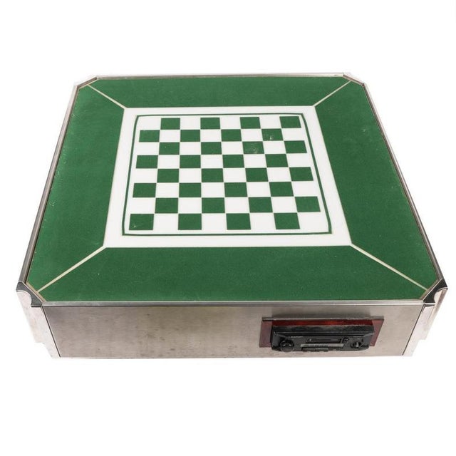 Contemporary Art Deco Streamline Modern Illuminated Chess Board with Table Radio, 1930s For Sale - Image 3 of 3