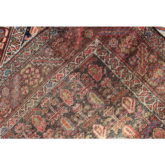 Antique Persian Hand Knotted Kurdish Colorful Rug With Medallion and Geometric Motifs For Sale - Image 12 of 13