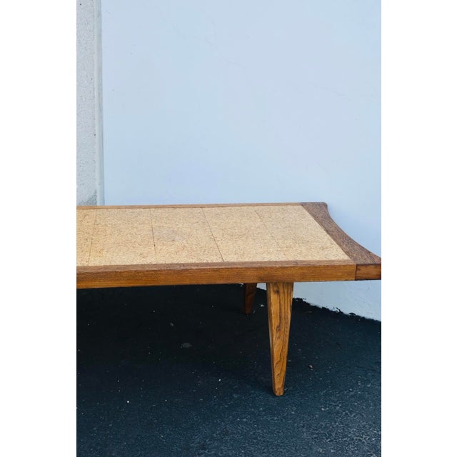 1970s “Paine Furniture” MidCentury Modern Wooden Cork Top Coffee Table