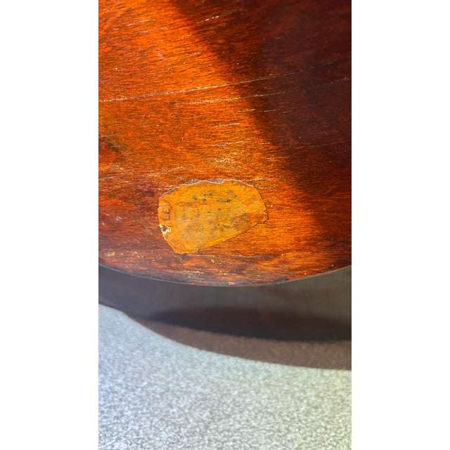 Brown Vintage Stickley & Company Mahogany Kidney Table W/ Mother of Pearl Inlay For Sale - Image 8 of 9