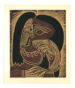 Femme au Collier - Linocut Reproduct After Pablo Picasso - 1962 1962