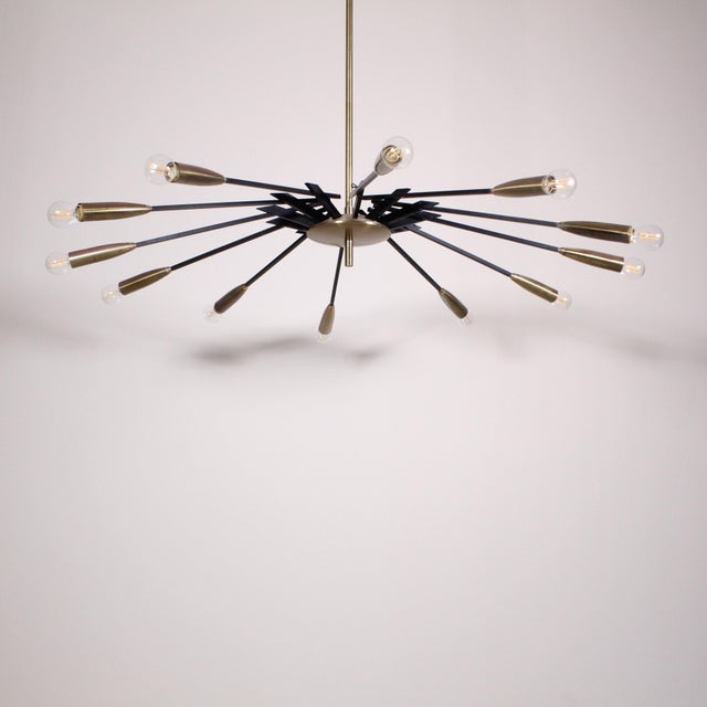 Mid-Century Brass & Black Metal Ceiling Lamp by Oscar Torlasco for Lumi For Sale - Image 15 of 15