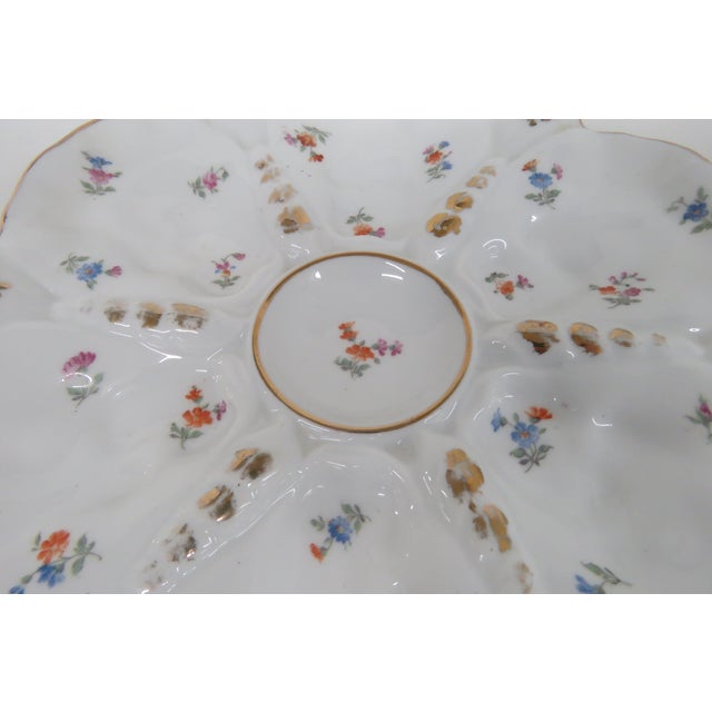 Porcelain Snack Dish Divided Oyster Serving Plate a Pair 4579b For Sale - Image 4 of 14