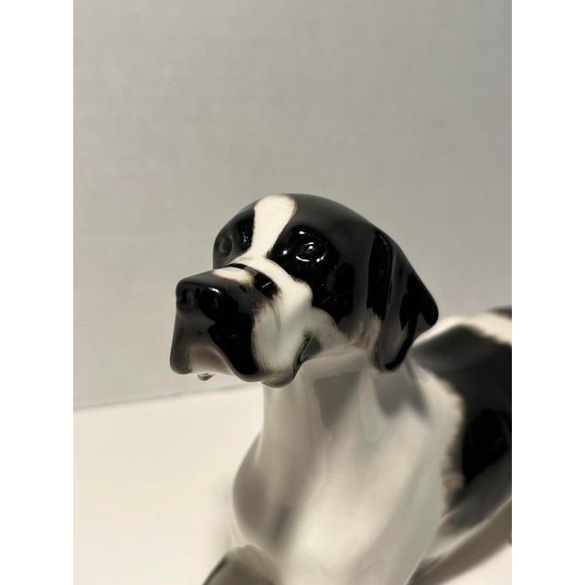 English Vintage Ussr Period Lomonosov LFZ English Pointer Dog Porcelain Figurine For Sale - Image 3 of 8