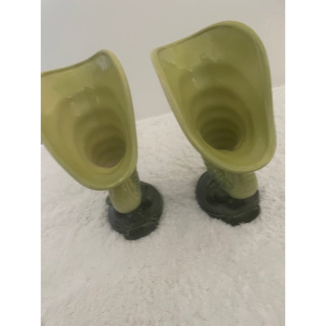 Roseville Pottery Pair of Roseville Glazed Vases For Sale - Image 4 of 4