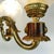 Vintage Empire Victorian French 5-Arm Brass Lion Head Chandelier with Etched Globes and Crystal Glass, 1950s For Sale - Image 12 of 17