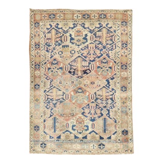 Early 20th Century Rustic Persian Bakhtiari Rug - 4'7" x 6'7" For Sale