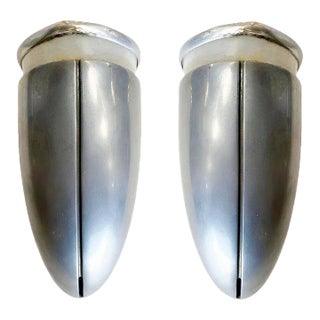 A Machine Age Streamline Brushed Aluminum Wall Sconce, 12 Available For Sale
