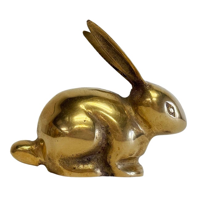 Vintage Brass Rabbit Paper Weight For Sale