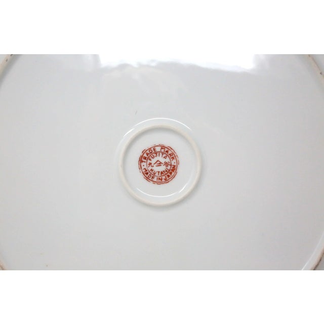 Ceramic Vintage Fujita Kutani Porecelain Hand-Decorated Platter With Stand For Sale - Image 7 of 8