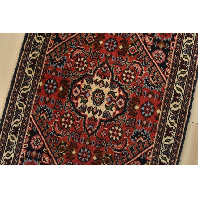 Fine Bidjar Rug 1’5” X 2’1” Red Wool Vintage Traditional Hand-Knotted Carpet For Sale - Image 4 of 6