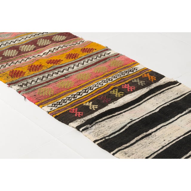 Turkish Kitchen Decor Vintage Kilim Runner For Sale - Image 3 of 10