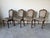 1970s Italian French Provincial Louis XV-Style Carved Wood & Suede Dining Chairs – Set of 4 For Sale - Image 4 of 12