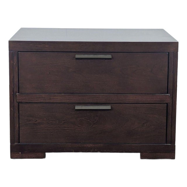 Crate & Barrel Asher Collection Two Drawer Nightstand For Sale