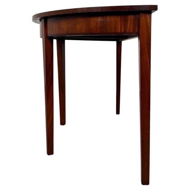 19th Century English Mahogany Demi-Lune Side Table For Sale - Image 6 of 8