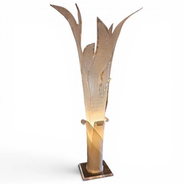 This stanning 1990 Flame Floor Lamp is crafted by renowned artist Shlomi Haziza is a true work of art that features a...