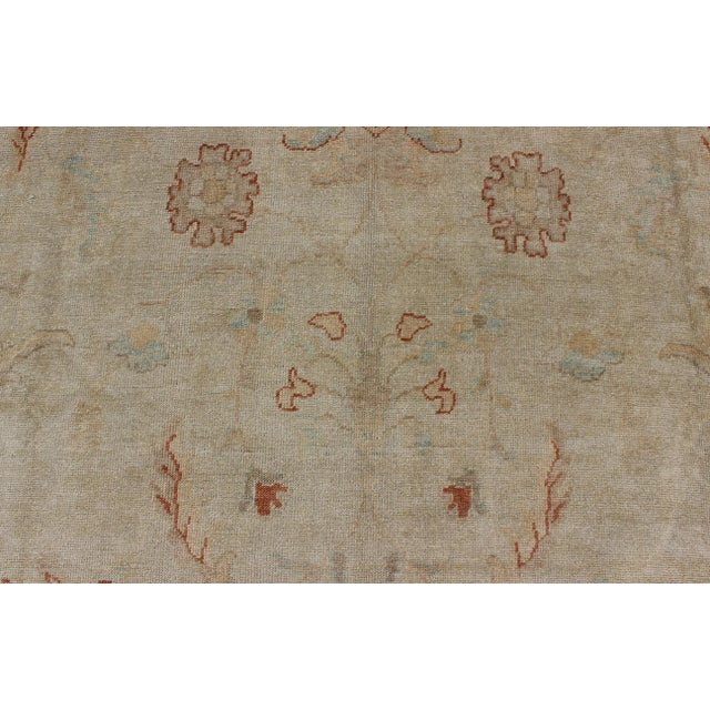 Large Turkish Oushak Rug With Pastel Colors and All-Over Floral Design For Sale - Image 10 of 13