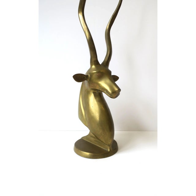 Brass Gazelle Antelope Animal Sculpture Decorative Object, Tall For Sale - Image 12 of 13