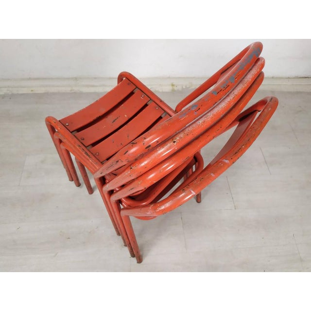 Iron Garden Chairs from Tolix, 1950s, Set of 4 For Sale - Image 14 of 18