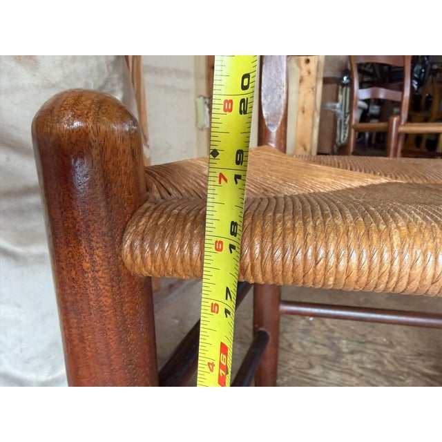 Vintage Early American Shaker Rustic Style High Ladder Back Dinning Chairs , Possibly by Clore For Sale - Image 9 of 17