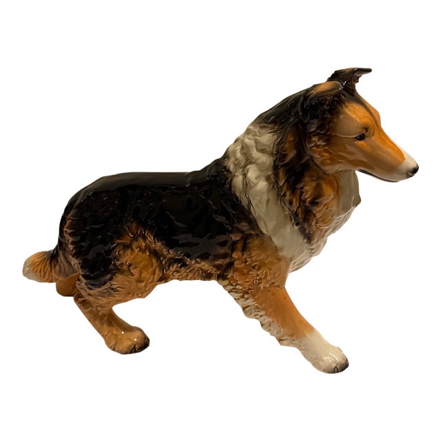 Large Vintage 18” Goebel Porcelain Collie Dog Figurine - West Germany For Sale