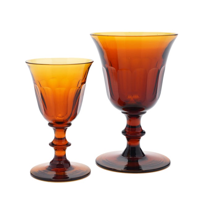 8 Piece Amber Glass Decanter and Stemware Set by Phineas Dummer, Circa 1830 For Sale - Image 13 of 16
