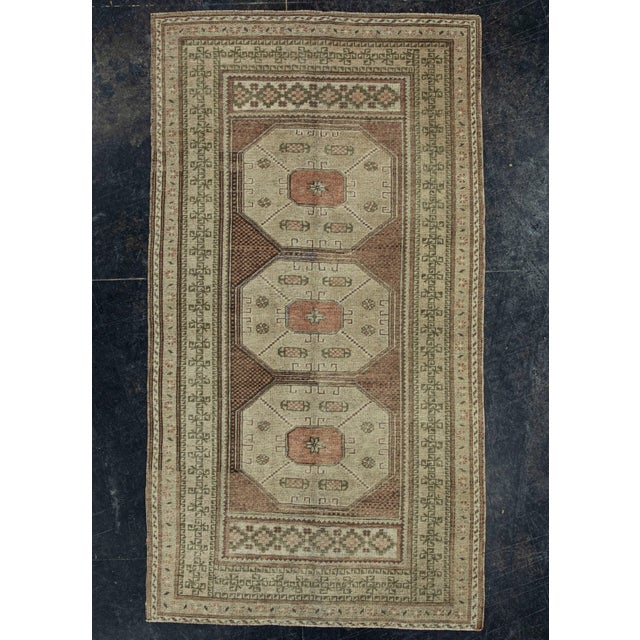 Brown Turkish Vintage Rug 3'7" x 6'7" #20721 For Sale - Image 8 of 8