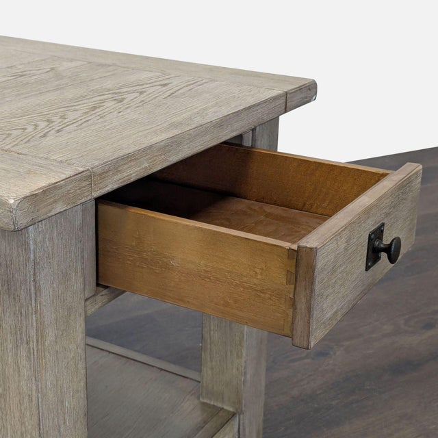 Tan Pottery Barn Benchwright Square End Table For Sale - Image 8 of 11