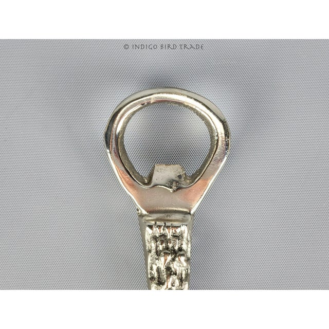 Traditional Vintage Silver Metal Deer Antler Bottle Opener For Sale - Image 3 of 4