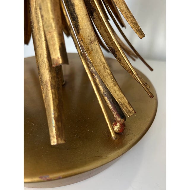 Mid-Century Italian Sheaf of Wheat Gilt Table Lamp by the Marbro Lamp Co For Sale - Image 10 of 13