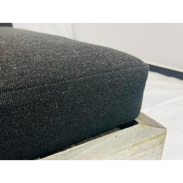 Restoration Hardware Teak Outdoor Loungers With Black Cushions - Set of 2 For Sale - Image 12 of 18