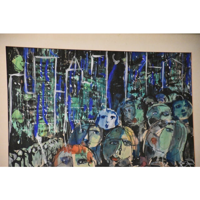 1970s 1970s Michael Ross Abstract Watercolor Painting For Sale - Image 5 of 5