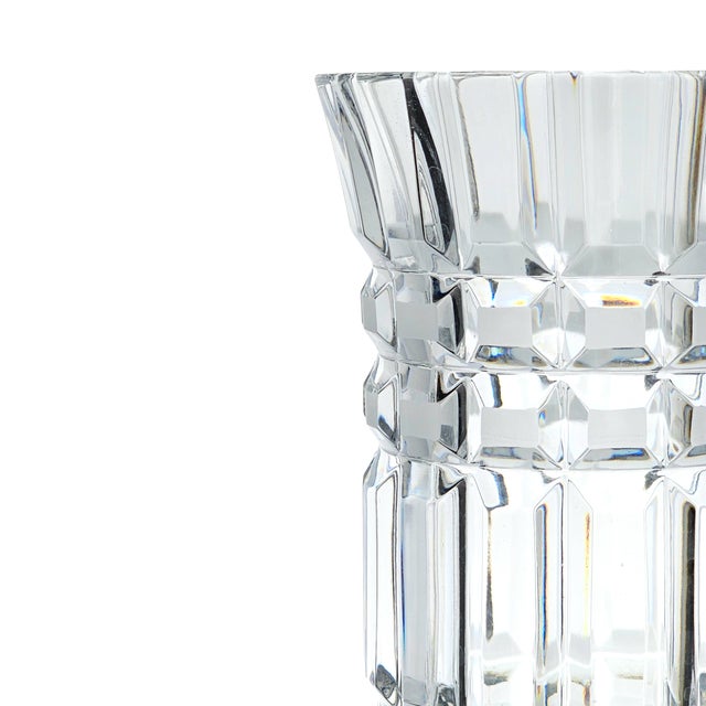 Soviet Brutalist 24% Lead Crystal Vase Cubist Hand-Cut Geometric Design Ussr Modernist Glass For Sale In San Francisco - Image 6 of 10