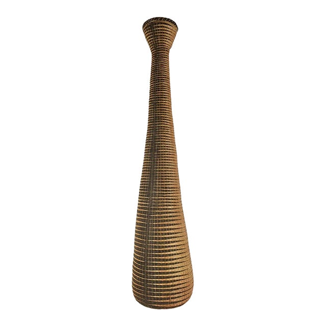 Early 20th Century Tutsi Wedding Basket Vase Rwanda 39 Inch For Sale
