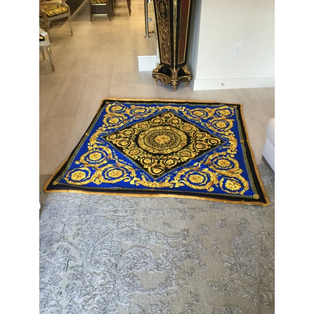 Gold Italian Custom Made Baroque Versace Velvet Throw For Sale - Image 8 of 11