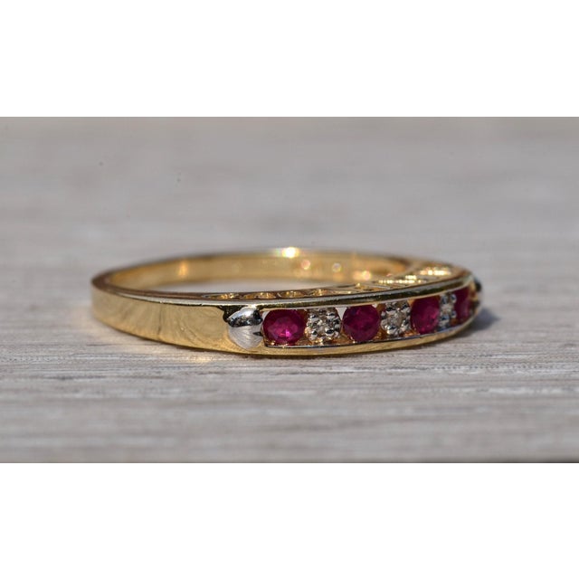 Gold The Sovana: Yellow Gold Ruby and Diamond Band For Sale - Image 8 of 11