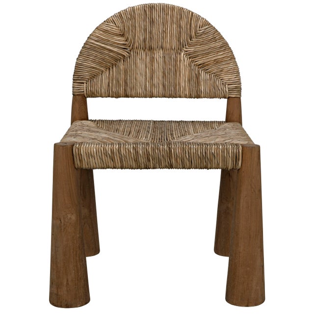 Chunky natural teak is paired with tightly woven seagrass in this comfortable and charismatic chair. Seat Height (in:): 18